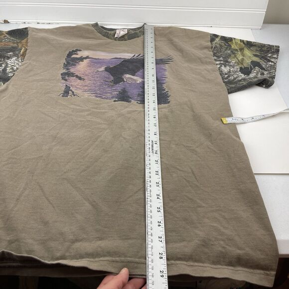 VTG Brown T-Shirt Men's XL Camo Mesh Short Sleeves Eagle Lake Outdoors USA Made - Picture 7 of 10